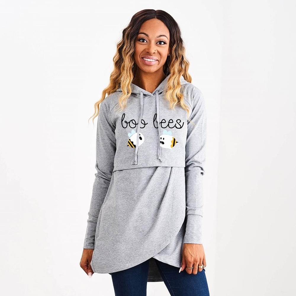 Latched Mama Glow in the Dark Boo Bees Nursing Hoodie, size XL